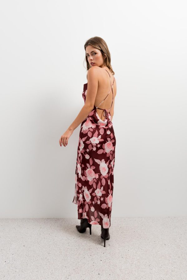 Vestido Satinado Estampado