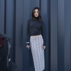 FALDA MIDI CUADROS