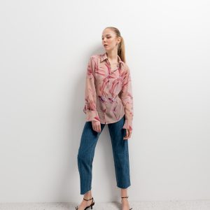 CAMISA ESTAMPADA SEMITRANSPARENTE
