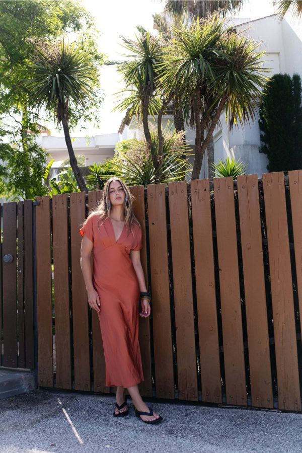 VESTIDO MIDI SATINADAO - Imagen 2