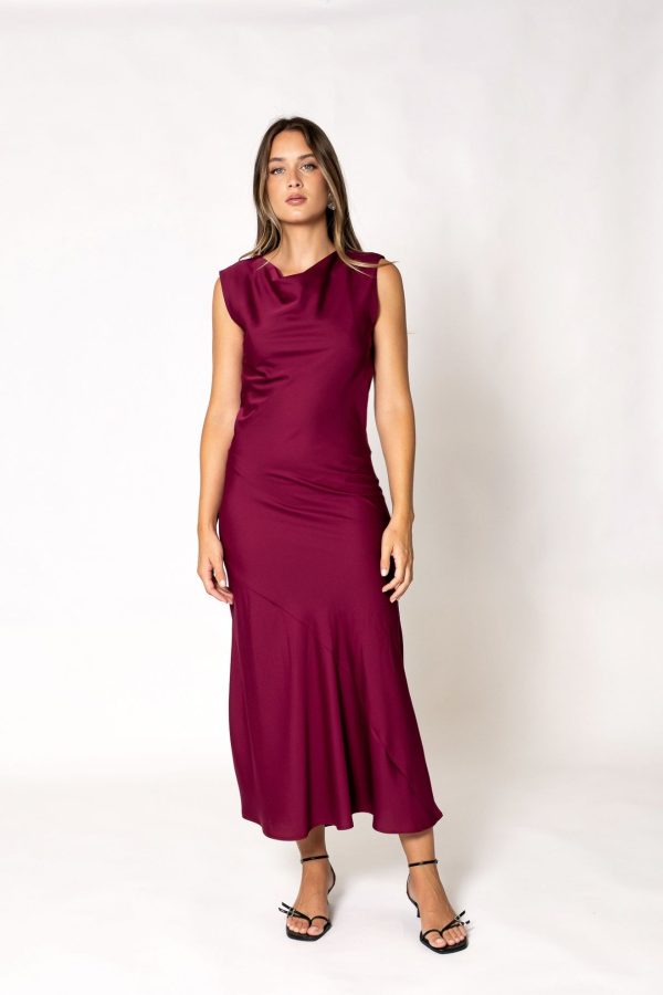 VESTIDO MIDI SATINADO - Imagen 2