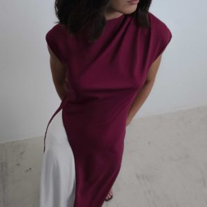 VESTIDO MIDI COMBINADO